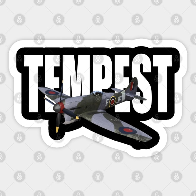 RAF Hawker Tempest WWII WW2 FIGHTER AIRCRAFT Sticker by Dirty Custard Designs 